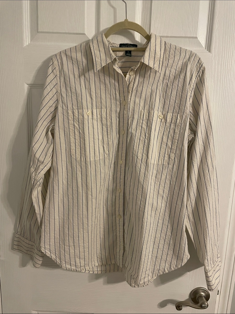Vintage LRL Lauren jeans Co Ralph Lauren Button-Down Shirt w/blue stripes